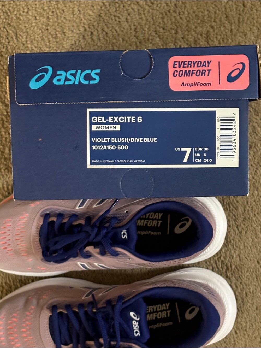 Asics Women's Athletic Shoes in Pink with Navy Detailing - Picture 7 of 7